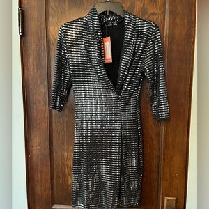 Metallic Blazer Mini Bodycon Dress